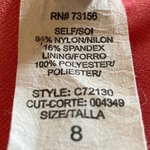 Kenneth Cole one piece form faltering ruched fabric coral swimsuit size 8 - Picture 9 of 9